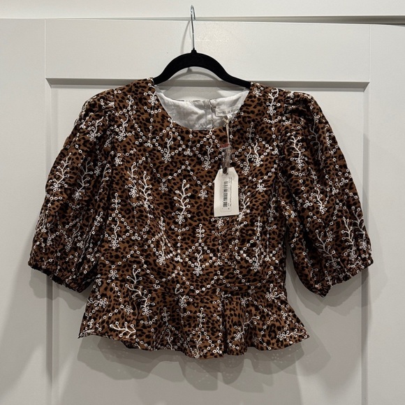 Free the Roses Tops - NWT Free the roses leopard print peplum top